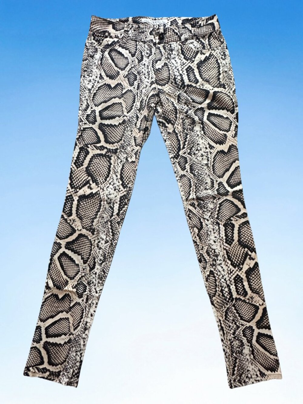 00s Zara Snakeskin Legging Pants, Sz 4
